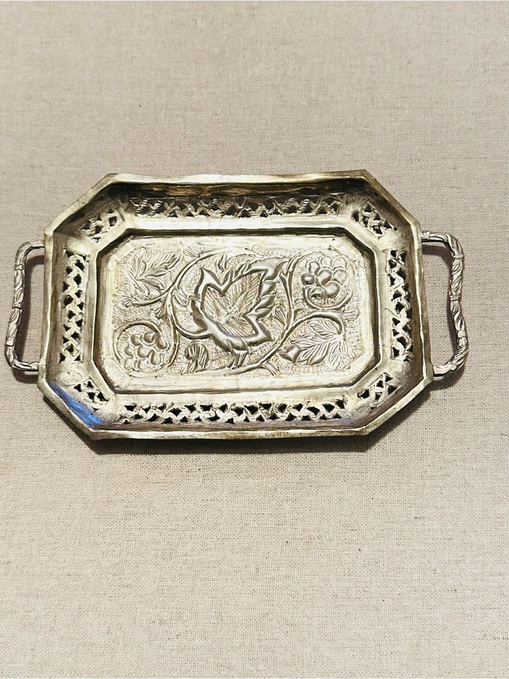 Vintage | Trinket Tray | Vintage Silver Tone Trinket Tray